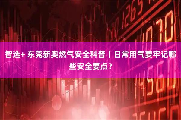 智选+ 东莞新奥燃气安全科普丨日常用气要牢记哪些安全要点？