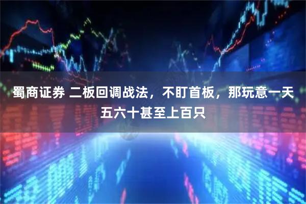 蜀商证券 二板回调战法，不盯首板，那玩意一天五六十甚至上百只